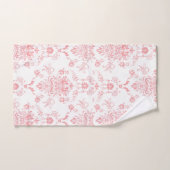 Roze Damask op White Bath Towel Set Bad Handdoek (Handdoek)