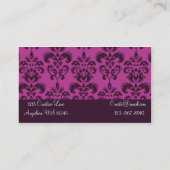 Roze Damask Opal Visitekaartje (Achterkant)