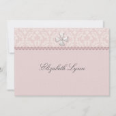 Roze Damask Overlay Religieuze Uitnodiging (Voorkant)