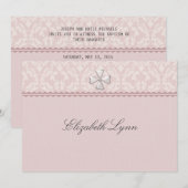 Roze Damask Overlay Religieuze Uitnodiging (Voorkant / Achterkant)