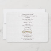 roze damask party kaart (Achterkant)