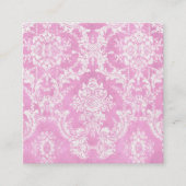 Roze Damask Patroon 5 lijnen contact Vierkante Visitekaartje (Voorkant)