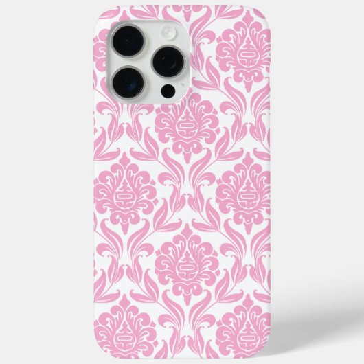 Roze Damask Patroon Case-Mate iPhone Case (Achterkant)