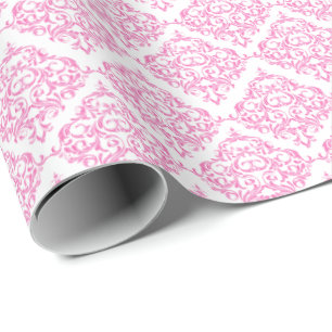 Roze Damask Patroon DIY Achtergrondkleur Cadeaupapier