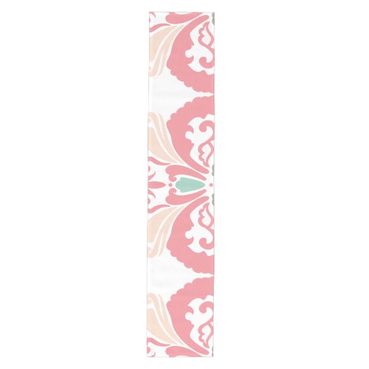 Roze Damask Patroon Medium Tafelloper (Voorkant)