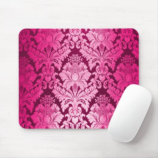 Roze Damask Patroon Muismat (Met muis)