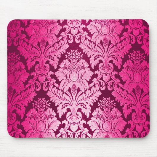 Roze Damask Patroon Muismat (Voorkant)