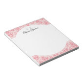 Roze Damask Patroon Notitieblok (Schuin)