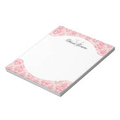 Roze Damask Patroon Notitieblok (Linkerzijde)