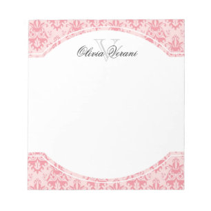 Roze Damask Patroon Notitieblok
