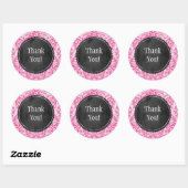 Roze Damask Pattern Flower Chalkboard Ronde Sticker (Vel)