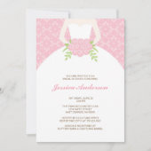 Roze Damask Pattern Vrijgezellenfeest Kaart (Voorkant)