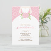 Roze Damask Pattern Vrijgezellenfeest Kaart (Staand voorkant)