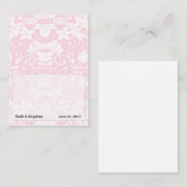 Roze Damask Place-kaarten Plaatskaartje (Voorkant / Achterkant)
