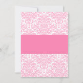 Roze Damask Princess Crown Girl Baby shower Kaart (Achterkant)