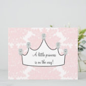 Roze Damask Prinses Baby Girl Douche Kaart (Staand voorkant)