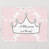 Roze Damask Prinses Baby Girl Douche Kaart (Voorkant / Achterkant)