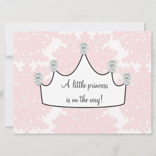 Roze Damask Prinses Baby Girl Douche Kaart