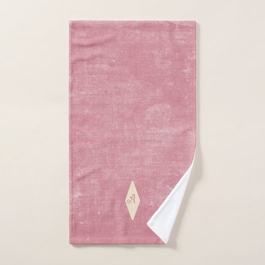  Roze Damask Print 2 Bad Handdoek (Handdoek)