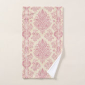 roze Damask Print Bad Handdoek (Handdoek)