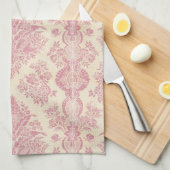  roze Damask Print Theedoek (Quarter Fold)