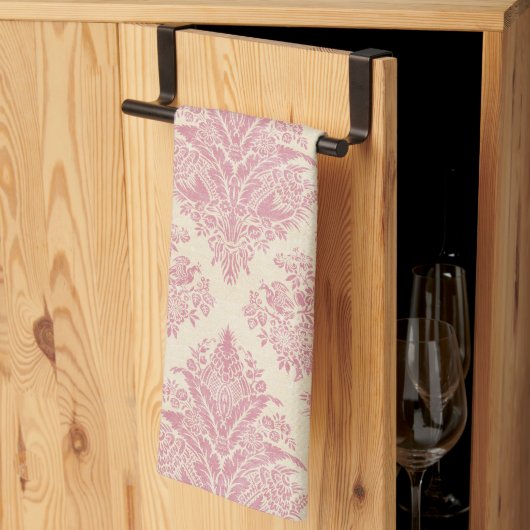  roze Damask Print Theedoek (Derde Gevouwen)