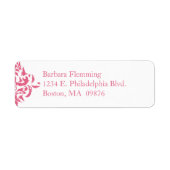 Roze Damask Return Address Label (Voorkant)