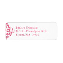 Roze Damask Return Address Label