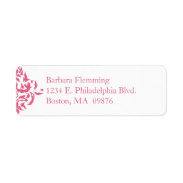 Roze Damask Return Address Label