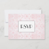 Roze Damask RSVP met menukeuze (Achterkant)