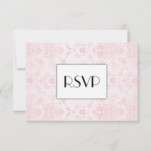 Roze Damask RSVP met menukeuze (Achterkant)