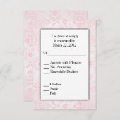 Roze Damask RSVP met menukeuze (Voorkant / Achterkant)