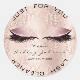 Roze Damask Salon Glitter SPA Makeup Lash Cleaner Ronde Sticker