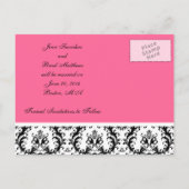 Roze Damask Save the Date Briefkaarten Wedding (Achterkant)