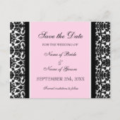 Roze Damask Save the Date Wedding Briefkaarten (Voorkant)