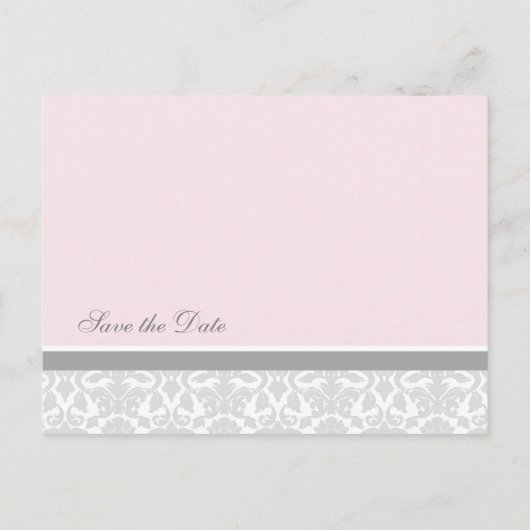 Roze Damask Save the Date Wedding Briefkaarten (Achterkant)