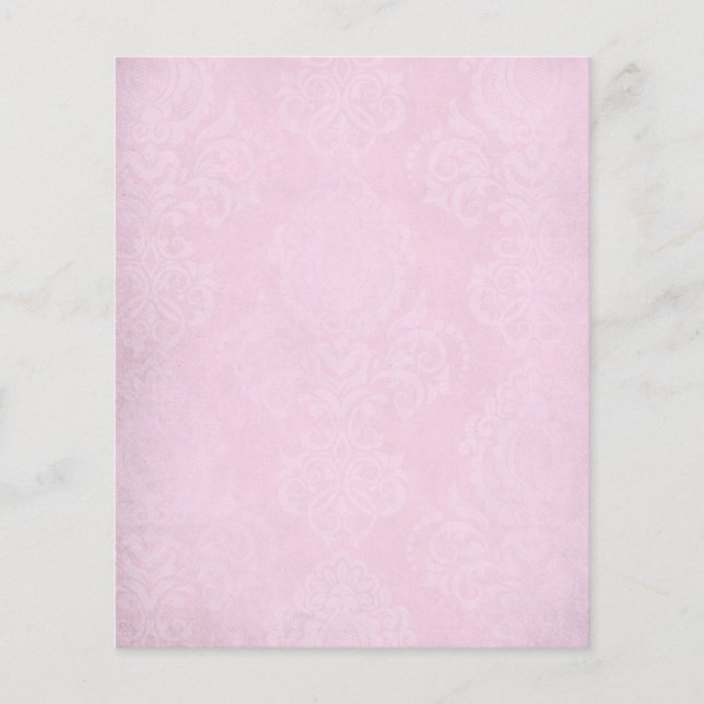Roze Damask Scrapbook Paper (Voorkant)