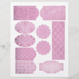 Roze Damask Scrapbook Verfraaiing Blad
