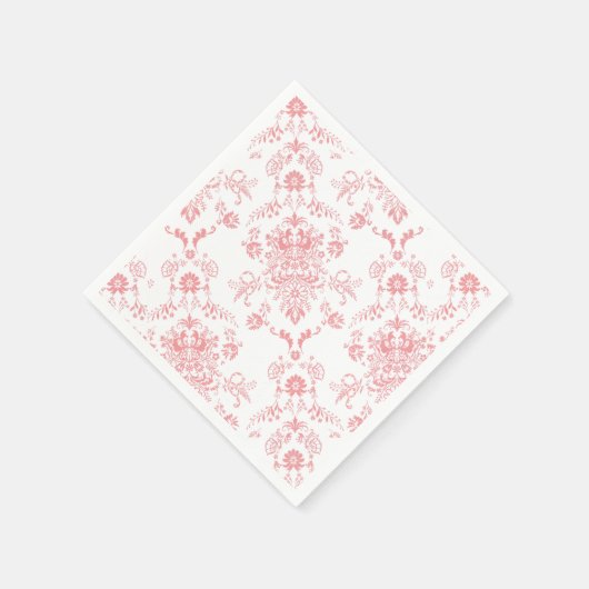 Roze Damask Servet (Hoek)