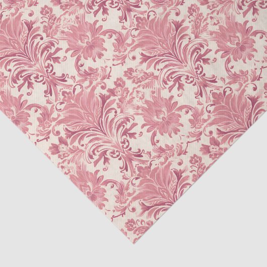 roze Damask sierpatroon Tissuepapier (Detail)