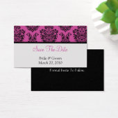 Roze Damask Sla de datum op Visitekaartjes (Bureau)