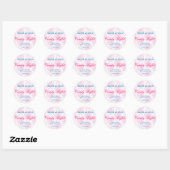 Roze damask Snoep Buffet Sticker (Vel)