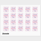 Roze damask Snoep Buffet Sticker (Vel)