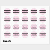 Roze Damask sparen de Date Envelope Seal Ronde Sticker (Vel)
