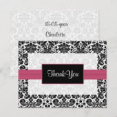 roze damask ThankYou Kaarten (Voorkant / Achterkant)