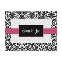 roze damask ThankYou Kaarten