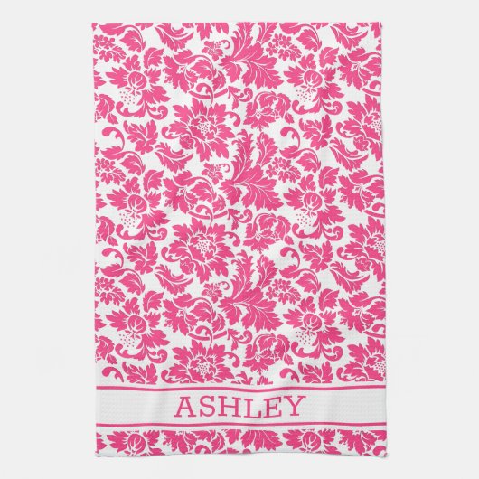 Roze Damask Theedoek (Verticaal)