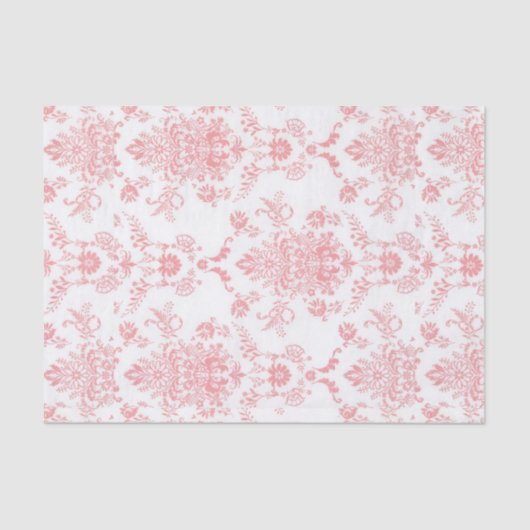 Roze Damask Tissuepapier (Voorkant)