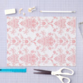 Roze Damask Tissuepapier (Craft)