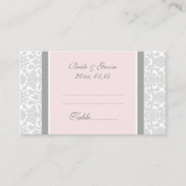 Roze Damask Trouwtafel Plaats Kaarten Plaatskaartje